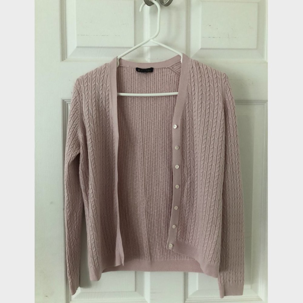 Brooks Brothers Pink Silk Cashmere Cardigan